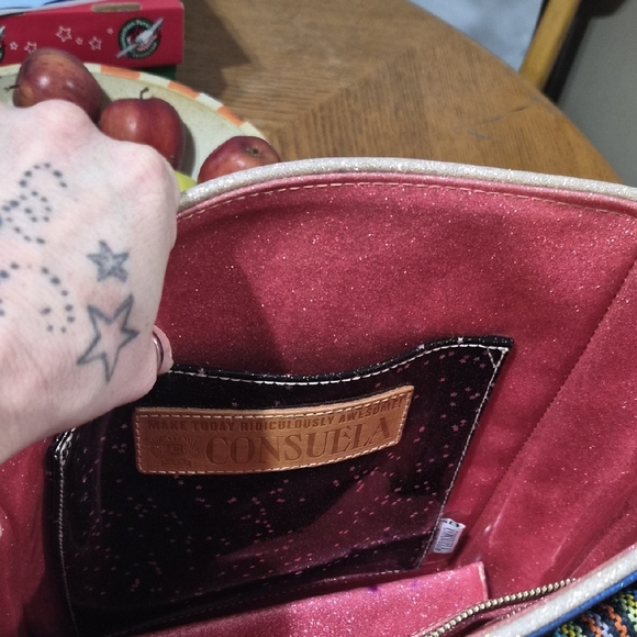 Consuela Blue and Pink Patterned Tote - Picture 7 of 8